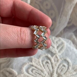 NEW - Baublebar Zig-Zag Crystal Gold Hoop Earrings